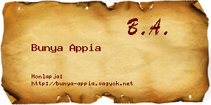 Bunya Appia névjegykártya